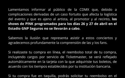 P!nk en el Estadio GNP Seguros
